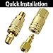 Air Compressor Quick Connect Fittings, 1/4 Inch NPT Brass Couplers and Plugs Set, Air Tool Accessories (1/4