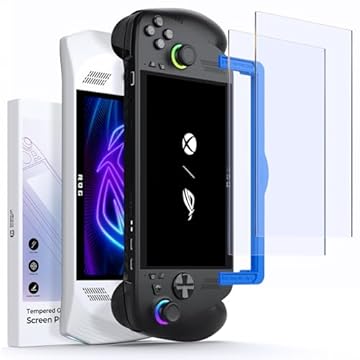 JSAUX Protetor de tela ROG Ally Pacote com 2, protetor de tela de vidro temperado antirreflexo de dureza 9H com moldura guia, protetor de tela antiarranhões de 7 polegadas para ASUS ROG Ally/ASUS ROG
