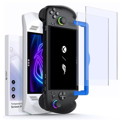 JSAUX Displayschutzfolie für ROG Ally 2er-Pack, Anti-Glare 9H Härte Gehärtetem Glas Displayschutzfolie mit Führungsrahmen, 7 Zoll Anti-Scratch Schutzfolie Kompatibel mit ASUS ROG Ally/ROG Ally X 2024