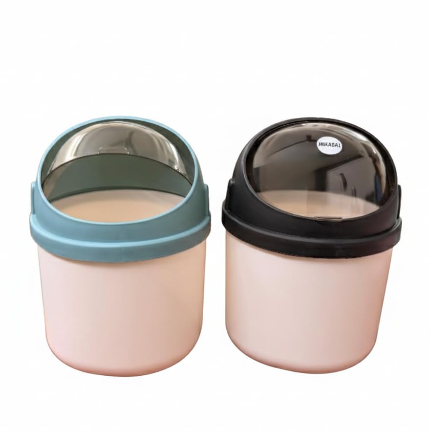 CSM Desktop Dustbin with Swing Lid, Multicolor Table Dustbins, Set of 2-picture-18