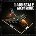 Diecast Fighter Jet Toy Military Falcon Replica Model - 1:400 Scale Airplane Pullback Metal Alloy Aircraft Vehicle with Flashing Lights and Sound