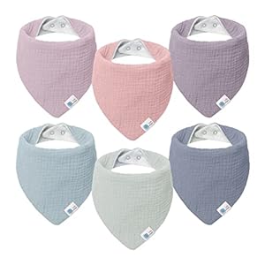 Lulu moon Lätzchen Baby Dreieckstuch Baby Musselin Halstuch Baby für Junge und Mädchen (6 Stück,Traum Einhorn)