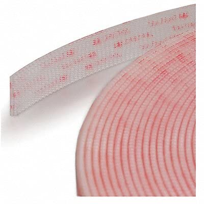 Dual Lock Reclosable Fastener, Self-Mating, Hook and Loop, 10 ft x 1/2 in, Clear, Polypropylene