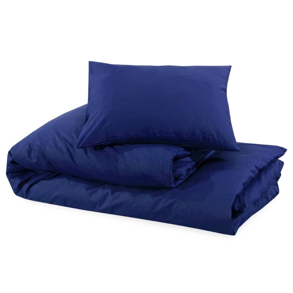 Set Copripiumino Blu Marino 260x240 cm in Cotone,Casa e Giardino,Biancheria,Lenzuola e Coperte,Copripiumini,1.18kg - 136148