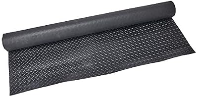 Rubber-Cal Diamond Plate Rubber Flooring Rolls, 1/8-Inch x 4 x 15-Feet, Black