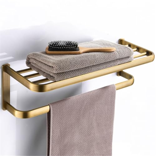 Toallero de latón antiguo de pared con acabado cepillado para baño elegante 3