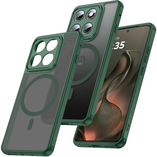 MAKAVO Magnetic for Motorola Edge 2025 Case Full Camera Protection, Green