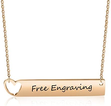 Personalized Necklace Horizontal Bar Necklace Stainless Steel Custom Name Necklace BFF Necklace for Wedding Bridesmaid