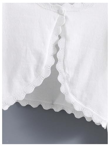 SOLY HUX Girl's Long Sleeve Cardigan Sweater Scallop Trim Open Front Button Knit Crop Tops4