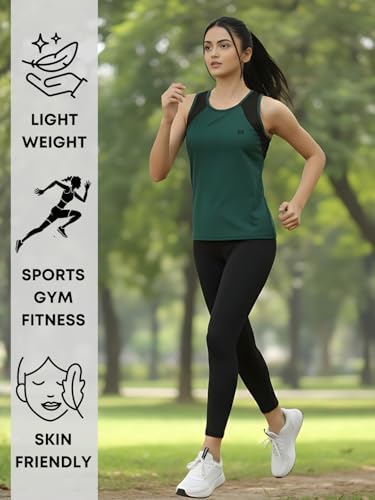 Image of White Moon Women's Gym Tank Top Combo | Pack of 2 Sleeveless Sports T-Shirts for Running, Training & Yoga
