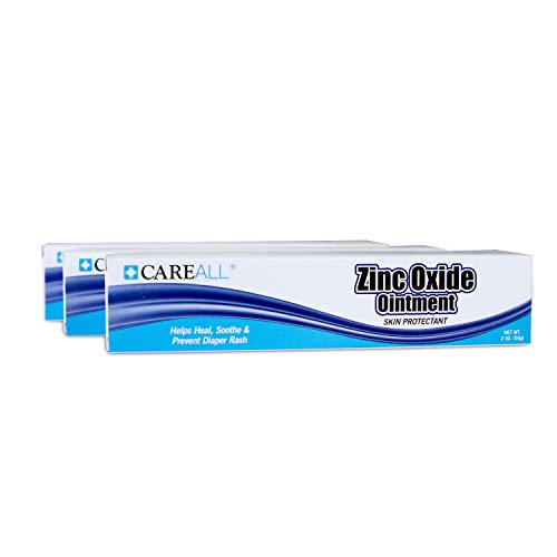 (3 Pack) CareALL 2oz Zinc Oxide Skin Protectant Barrier Ointment Provides Relief and Treatment of Diaper Rash and Chafing. Helps Seal Out Wetness.