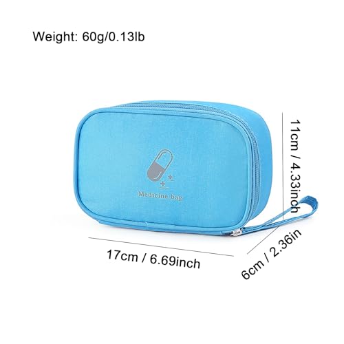 Image of Empty First Aid Bag Small with Handle, First Aid Kit Bag Portable Zippered Medical Storage Bag for Home Outdoor Travel Camping Hiking, Navy Blue