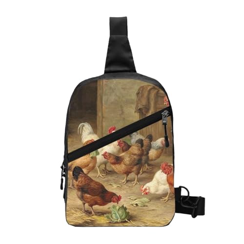 WSHFFILO Sac à dos à bandoulière imprimé de poulet rôti