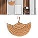 Seagrass Woven Fan Wall Decor, Hanging Rattan Fan Wall Fan Decor for Living Room Bedroom Wall Decoration (Khaki)