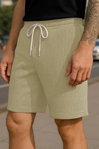 Image of Vogaan Men's Casual Slim Fit Shorts | Stylish Above Knee Shorts with Elastic Waist & Side Pockets Summer Wear for Gym Lounge Travel & Outdoor