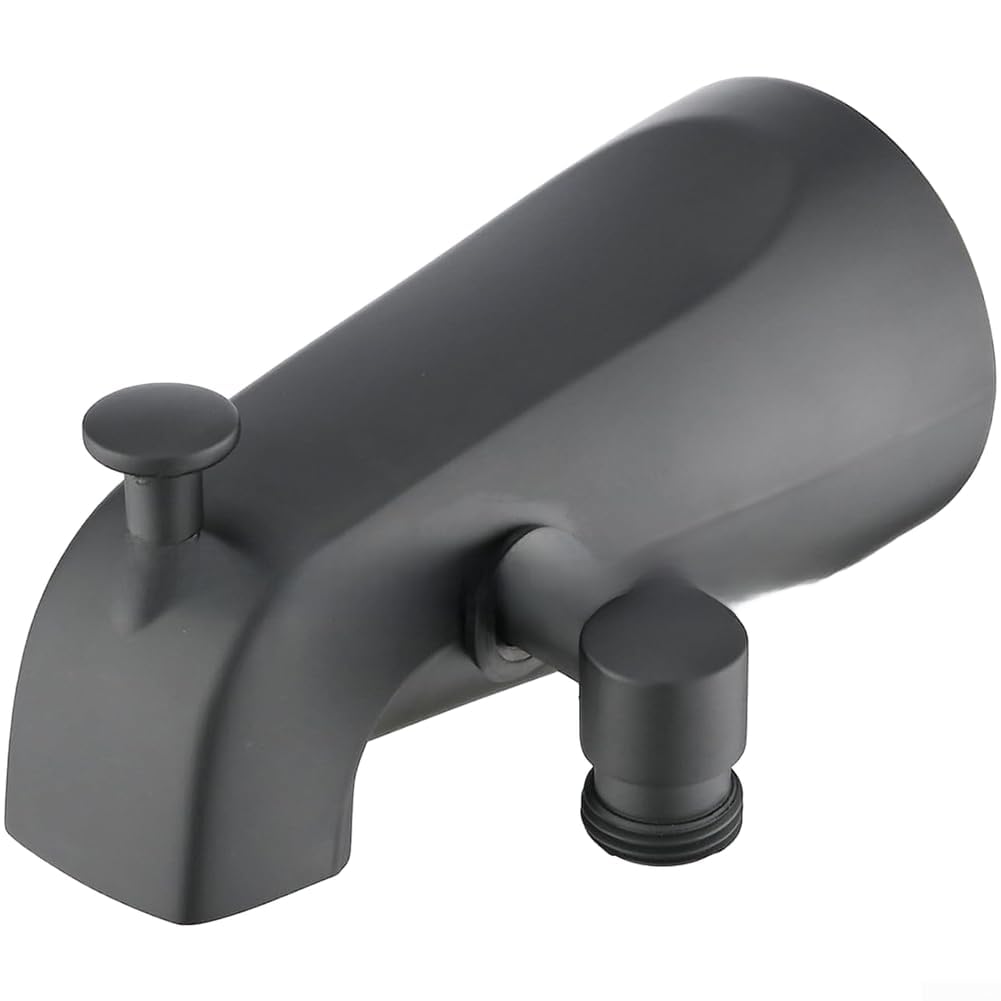 ZQFHSX Contemporary Bathtub Faucet With Lift Rod Diverter And Waterfall Spout Made Of Zinc Alloy For Bathroom Deck Installation(80146-Black)