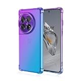 EASSGU Custodia per OnePlus 12 5G (6.82" Inches), Cover Silicone TPU Colore Sfumato Trasparente, Custodia per Telefono Antiurto e Antigraffio - Blu Viola