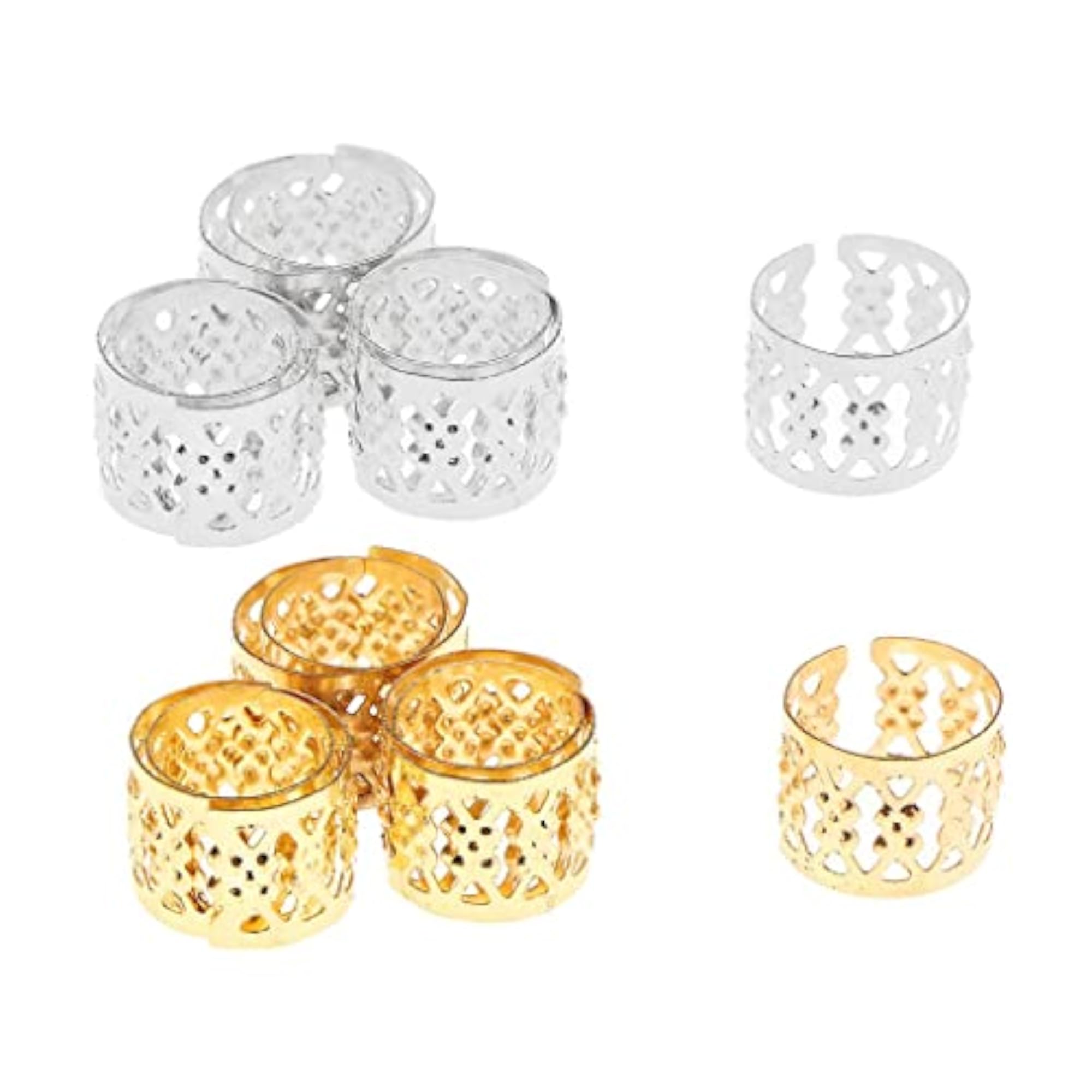 100Pcs Heart Metal Cuff Hair Extension Decorations, Silver
