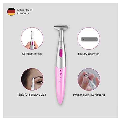 Braun Silk-épil Depilatore Donna, Bikini Styler Rifinitore di Precisione Zona Bikini 3-in-1 con 4 Accessori, FG1100 Rosa
