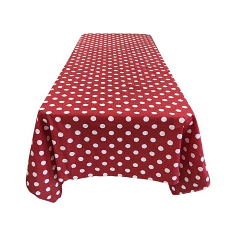 KS Linens Red and White Polka Dot Square Tablecloth 30"x30" Cover
