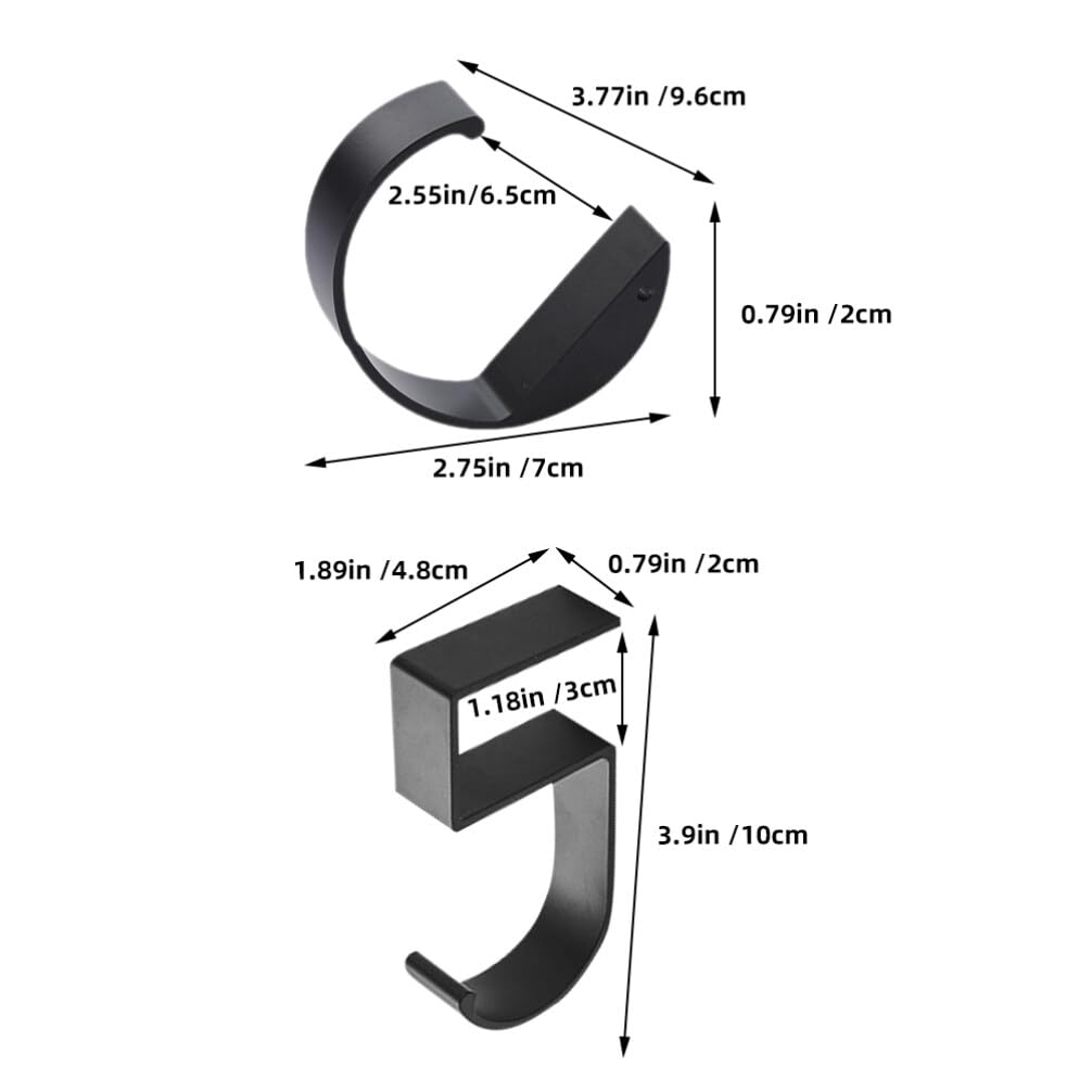 HOLIDYOYO Desk Bag Holder 4pcs Metal Purse Hanger Hook for Table Desk Side Storage Rack