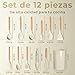 Imagen de JUPPLIES Juego de Utensilios de Cocina de Silicona 12 Piezas con Mangos de Madera y Soporte Organizador