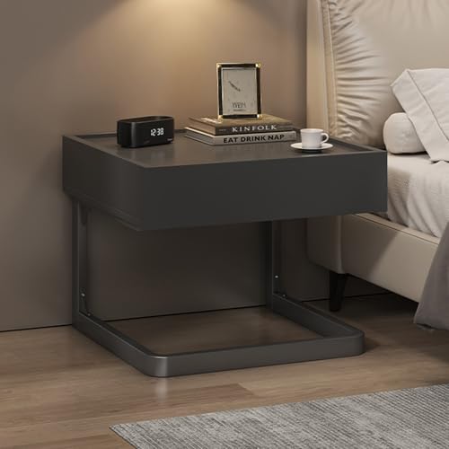 Caimcie Mesita de Noche Moderna, de Lujo, Delgada, Mini mesita de Noche, Elegante, Mueble de Dormitorio, diseño Ligero para Espacios pequeños, decoración contemporánea del hogar. B,50 * 40 * 45CM