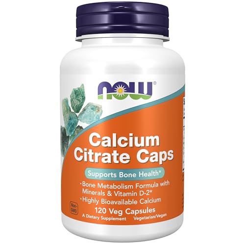 NOW Foods Supplements, Calcium Citrate with Vitamin D, Magnesium, Zinc, Copper, and Manganese, 120 Veg Capsules