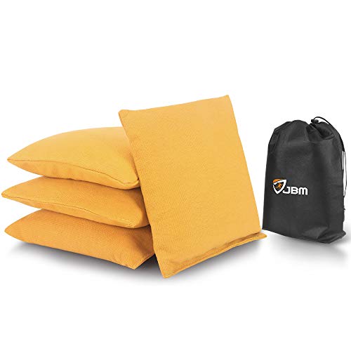 JBM international Cornhole Bag Sitzsäcke Set mit 4 Stück zum Werfen von Kernloch-Spielen mit wetterfestem Enten-Leinen-Canvas - inklusive kostenloser tragbarer Tragetasche Cover