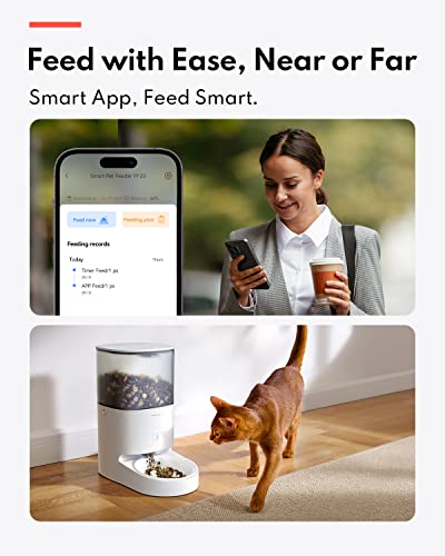 Homerunpet-Smart-Automatic-Cat-Feeder-WiFi-Bluetooth-Custom-Timed-Feeding-30-Day-Freshness-for-Dry-Food-1-20-Portions-per-Meal-Porcelain-Bowl