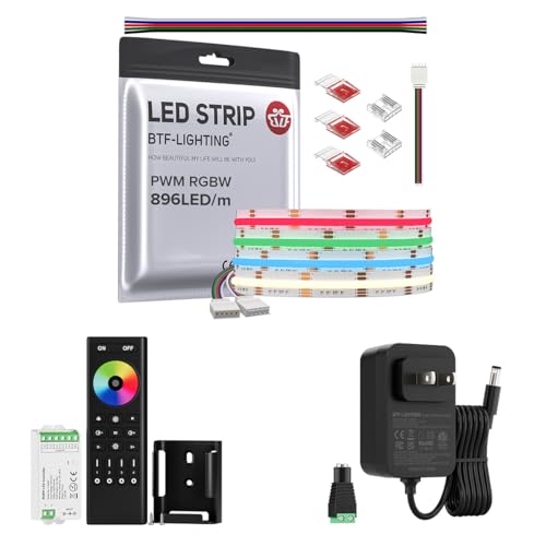 Tira de LED COB FCOB RGBW 9.8FT 896LED/m 12V Kit Controlador Tuya miniatura 1