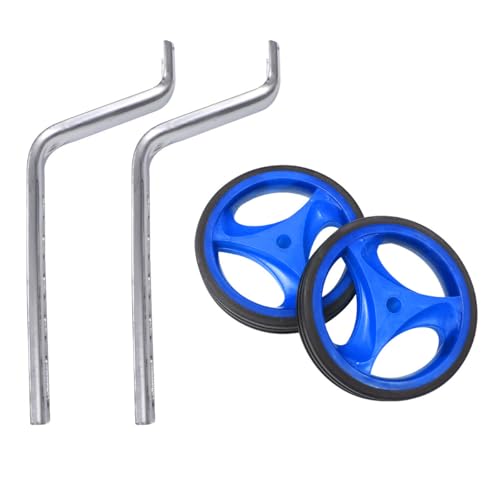 Ruedas de entrenamiento para bicicleta PRETYZOOM con ruedas auxiliares de equilibrio silenciosas y soporte azul, ajuste universal para bicicletas de 12-20 pulgadas, accesorios para ciclismo para principiantes miniatura 1