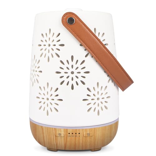 SALUBRITO Keramik Aroma Diffuser für Ätherische Öle, Kabellos Wiederaufladbare Aromatherapie...