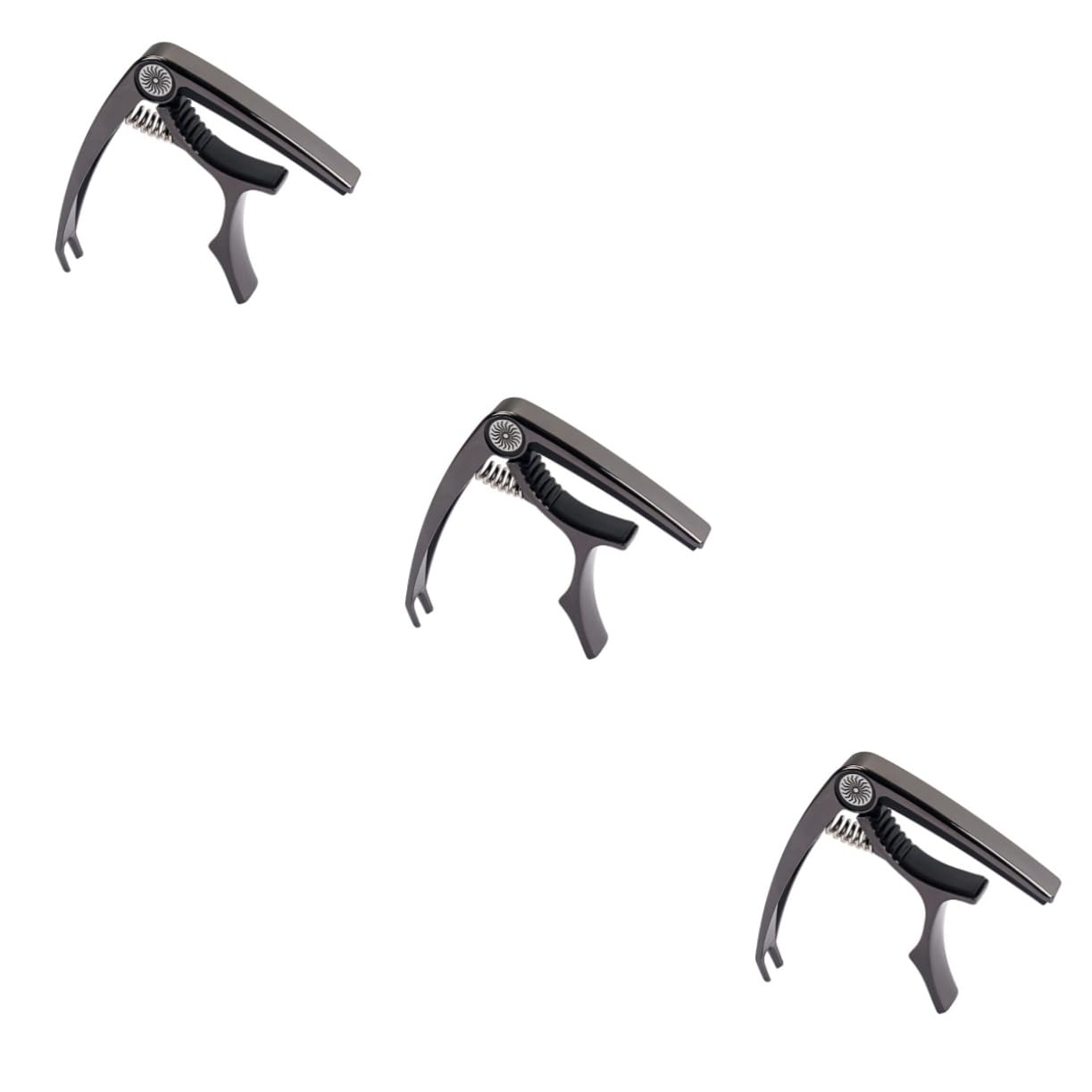 TOYANDONA 3pezzi Capotasto Chitarra Elettrica e Acustica Con Accordatore Clip Strumento Per Chitarra Ukulele Banjo e Mandolino Nero Opaco