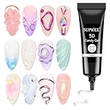 SUPWEE 3D Nail Art Gel Clear Sculpting Gel for Nail Art Design DIY 3D Molding Gels for Painting Drawing Carving Nails Gels Nail Tube Home DIY Modeling Decoration Manicure
