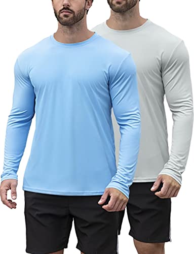 Cimic 3 Pack Rashguard UV Chemise Hommes Swim Tshirt UPF 50+ UV Protection Solaire Respirant à Séchage Rapide pour Surf en plein air Running Top, Bateau à voile bleu - vagues de Cimic 3 Pack Rashguard UV Chemise Hommes Swim Tshirt UPF 50+ UV Protection Solaire Respirant à Séchage Rapide pour Surf en plein air Running Top, Bateau à voile bleu - vagues de