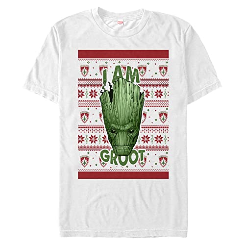 T-shirt blanc Groot Marvel grande taille pour votre repas de Noël en famille