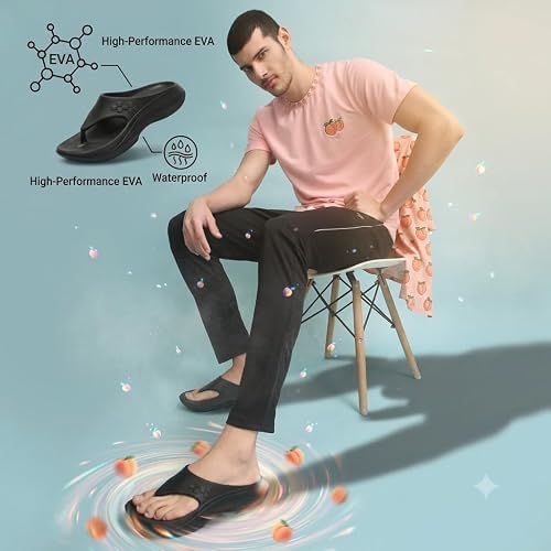 Image of Men's Premium Comfort Slip-On Slippers with Soft Cushioned Footbed, Lightweight Flexible Sole, Anti-Slip Outsole for Indoor Outdoor Daily Wear
