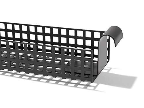 Modulor Kabelkanal für Tischgestell E2, 9,5 x 5,0 x 132,0 cm, Schwarz | Kabelführung für den Schreibtisch aus pulverbeschichtetem Stahl für E2 Tischgestelle; Kabelhalterung inklusive Schrauben