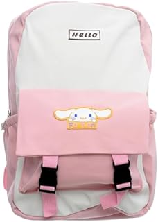 شنطة ظهر قماشية كبيرة مقسمة تحتوي على جيب امامي مع جيوب جانبية عميقة وشكل ارنب لطيف مصممة خصيصا للطلاب - متعددة الالوان