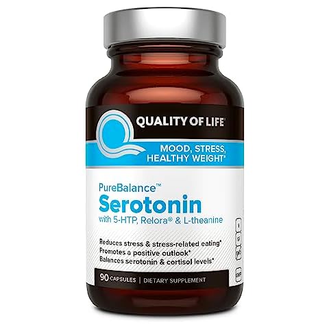 Quality of Life Pure Balance Serotonin Premium–Helps Boost Serotonin & Cortisol Levels - Includes 5-HTP, Venetron, Sensoril, Vitamin D3 & L-Theanine–60 Capsules Cover