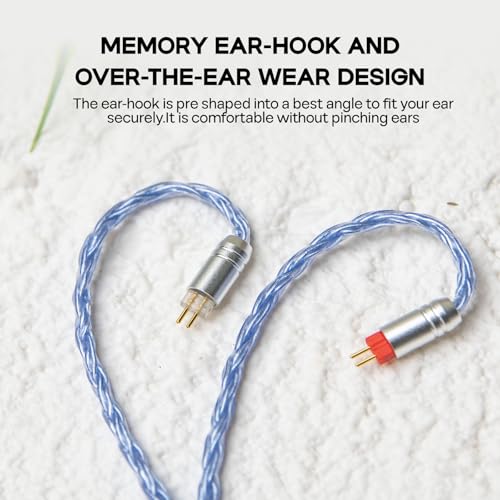 Image of Linsoul Tripowin Zonie IEM Cable, 16 Core Silver Plated Earphone Upgraded Cords, SPC in Ear Monitor Cable for 7hz Zero:2 Kiwi Ears Orchestra Lite Cadenza Hype4 Supermix4(2pin 0.78mm, 3.5mm, Blue)
