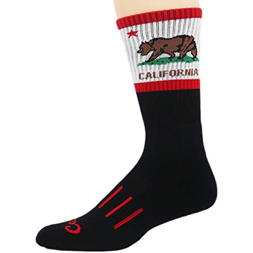 Black with White CALIFORNIA Bear Performance Crew Socks2