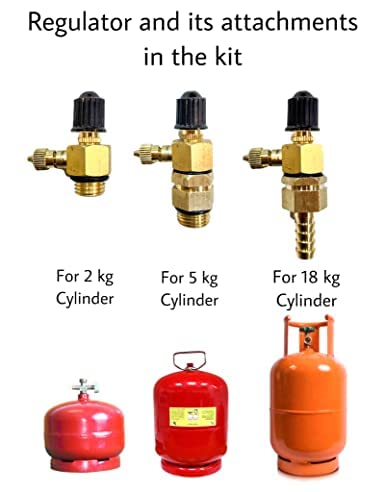 Gulabs Tools Soldering Torch Gun For Gold Jewellery Soldering With 2 Nozzle, Pipe And 4 Pins Can Be Used With 2/5/14 Kg Lpg Cylinder, Corded Electric 2