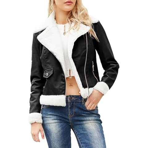 Veste de Motard Femme Simili-Cuir Cover