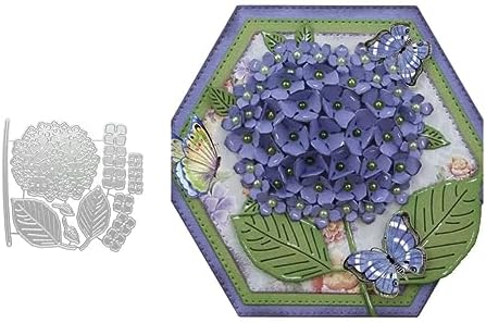 3D Hydrangea Flower Cutting Die - Metal Embossing Die For Card Making And Scrapbooking