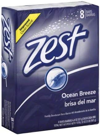 PACK OF 6 - Zest Ocean Breeze Refreshing Bar Soap, 4 oz, 8 count