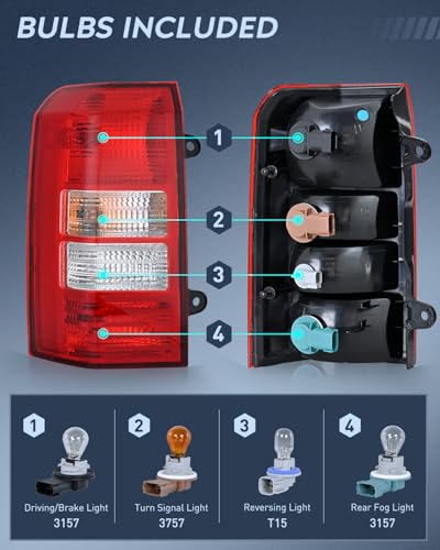 Image of Nilight Taillight Assembly Compatible with 2008-2017 Jeep Patriot
