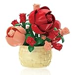 Leeneen Mini Botanical Garden Building Bricks Set- STEM Educational Toys with Succulent Planter Kit, Flower Pots & Indoor Gardening Models,Creative Gift for Kids Age 6-12+ Adult (Rose 128pcs)