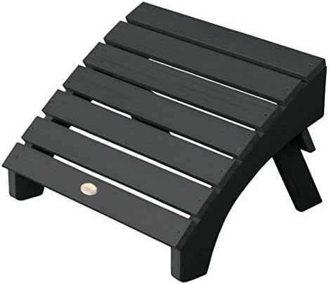 highwood AD-OTL1-BKE Adirondack Folding Ottoman, Black 19W x 20D x 13H in.